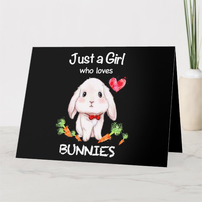 Nur ein Mädchen, das Bunnies Bunnies Rabbit Lover  Karte (Vorderseite)