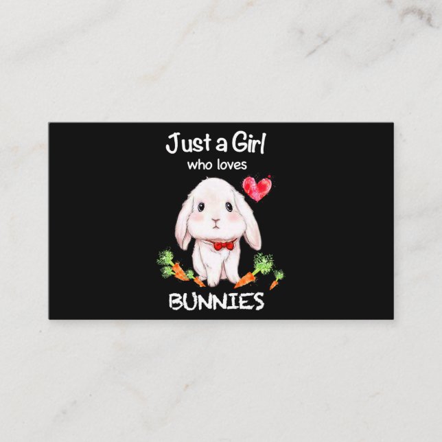 Nur ein Mädchen, das Bunnies Bunnies Rabbit Lover  Visitenkarte (Vorderseite)