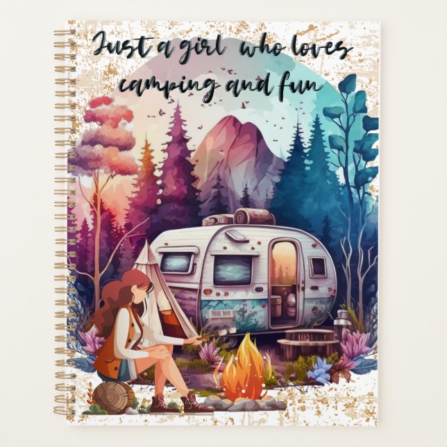Nur ein Mädchen, das Camping und Spaß Liebe Planer (Vorderseite)