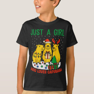 Nur ein Mädchen, das Capybara-Weihnachten liebt, s T-Shirt