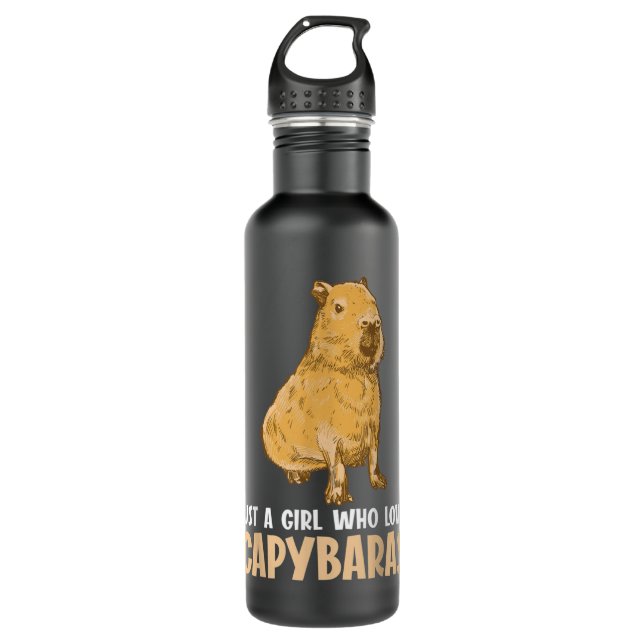 nur ein Mädchen, das Capybaras Capybara Liebe Edelstahlflasche (Vorderseite)
