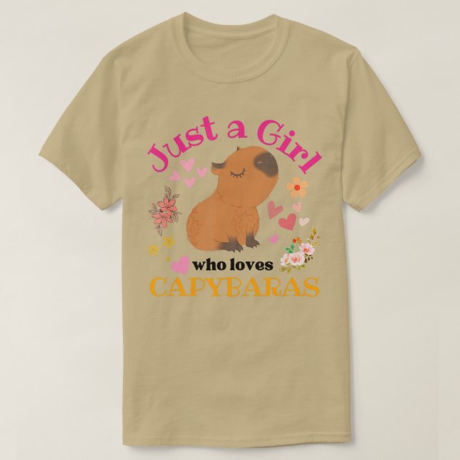 Nur ein Mädchen, das Capybaras für Girls Liebe Cap T-Shirt (Design vorne)