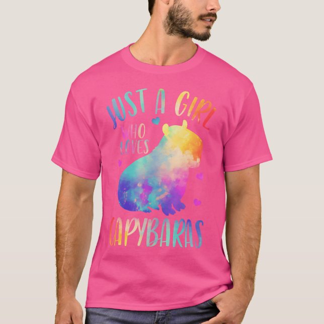Nur ein Mädchen, das Capybaras Liebe Wasserfarbe N T-Shirt (Vorderseite)