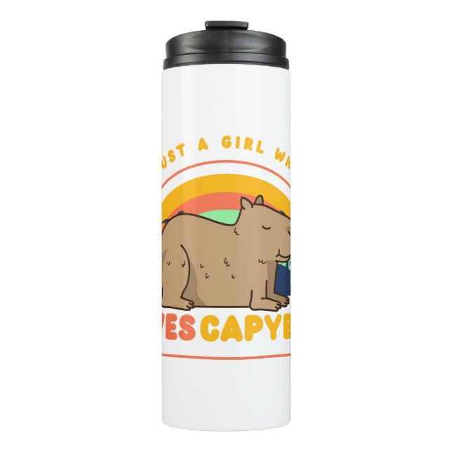Nur ein Mädchen, das Capybaras Lieben Thermosbecher (Vorderseite)