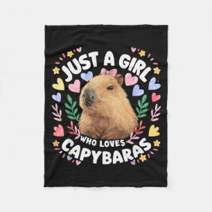 Nur ein Mädchen, das Capybaras liebt, süße Capybar Fleecedecke