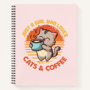Nur ein Mädchen, das Cats & Coffee Liebe Notizbuch
