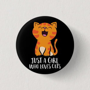 Nur ein Mädchen, das Cats Pullover Lieben Button