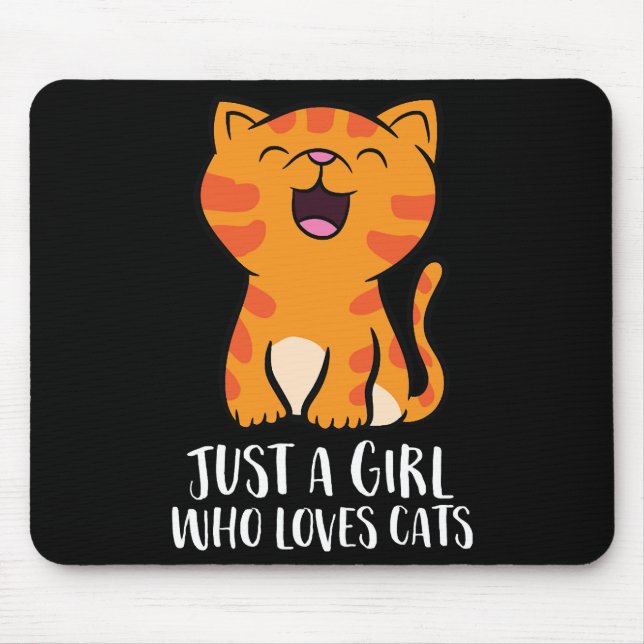 Nur ein Mädchen, das Cats Pullover Lieben Mousepad (Vorne)