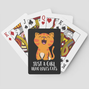 Nur ein Mädchen, das Cats Pullover Lieben Spielkarten