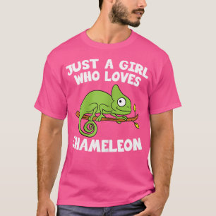 Nur ein Mädchen, das Chameleon Reptiles Lizard und T-Shirt