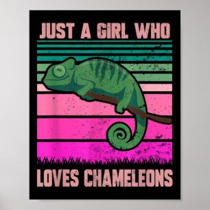 Nur ein Mädchen, das Chameleons Funny Quote Lizar Poster