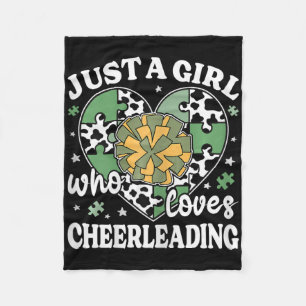 Nur ein Mädchen, das Cheerleading Kuh-Druck Cheer Fleecedecke