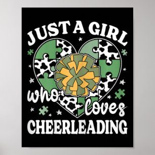 Nur ein Mädchen, das Cheerleading Kuh-Druck Cheer Poster