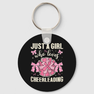 Nur ein Mädchen, das Cheerleading Kuh-Druck Cheer  Schlüsselanhänger