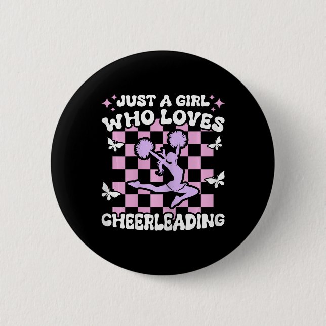 Nur ein Mädchen, das Cheerleading-Mädchen Cheerlea Button (Vorderseite)