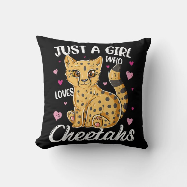 Nur ein Mädchen, das Cheetahs Liebe | Gepard Kissen (Vorderseite)