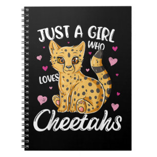 Nur ein Mädchen, das Cheetahs Liebe Herz Cheeta Notizblock