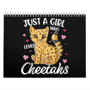 Nur ein Mädchen, das Cheetahs Liebe Herz Cheetah Kalender