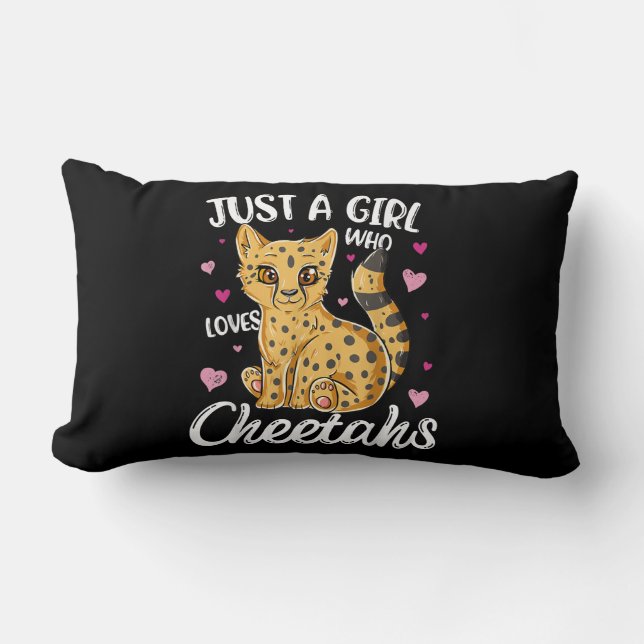 Nur ein Mädchen, das Cheetahs Liebe | Herz Cheetah Lendenkissen (Vorderseite)