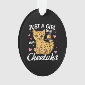 Nur ein Mädchen, das Cheetahs Liebe | Herz Cheetah Ornament