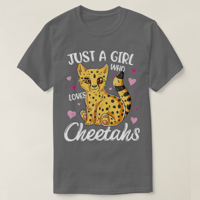Nur ein Mädchen, das Cheetahs Lieben Cheetah Lover T-Shirt (Design vorne)
