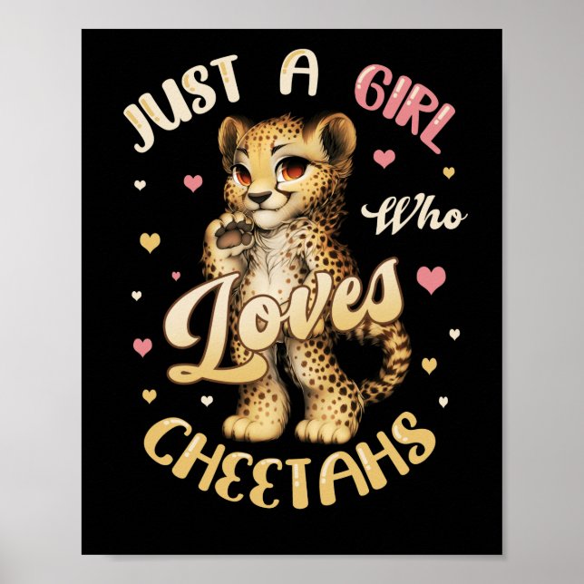Nur ein Mädchen, das Cheetahs Women Cheetah Liebe Poster (Vorne)
