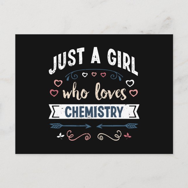 Nur ein Mädchen, das Chemie Liebe Funny Gifts Postkarte (Vorderseite)