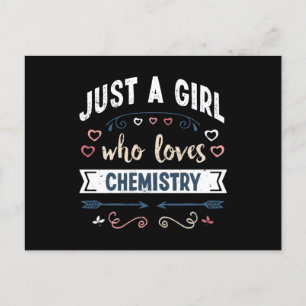 Nur ein Mädchen, das Chemie lustige Geschenke lieb Postkarte
