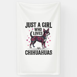 Nur ein Mädchen, das Chihuahua Vintage-Hundedesign Banner