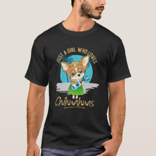 Nur ein Mädchen, das Chihuahuas Ukulele Beach Chi  T-Shirt