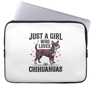 Nur ein Mädchen, das Chihuahuas Vintage-Hundedesig Laptopschutzhülle