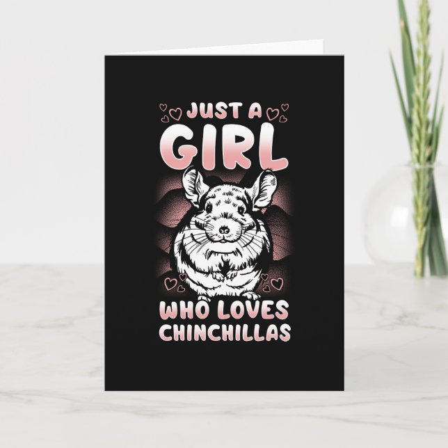 Nur ein Mädchen, das Chinchillas Lieben Karte (Vorderseite)