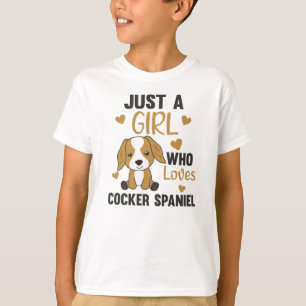 Nur ein Mädchen, das Cocker Spaniel Kawaii Liebe H T-Shirt