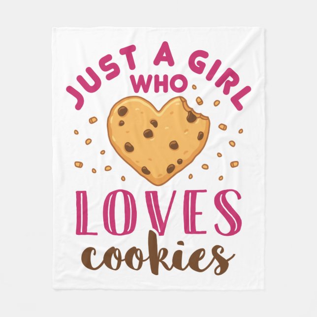 Nur ein Mädchen, das Cookies Liebe Fleecedecke (Vorderseite)