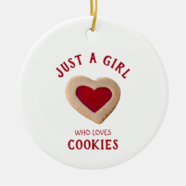 Nur ein Mädchen, das Cookies Liebe Keramik Ornament (Vorne)