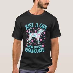 Nur ein Mädchen, das Coonhounds Blumen Frauen Mädc T-Shirt