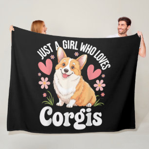 Nur ein Mädchen, das Corgis liebt Fleecedecke