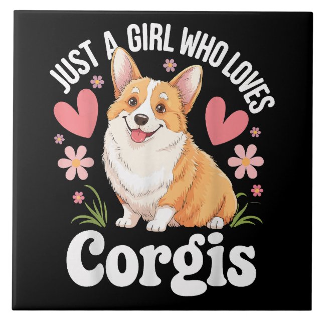 Nur ein Mädchen, das Corgis liebt Fliese (Vorderseite)