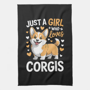 Nur ein Mädchen, das Corgis liebt Geschirrtuch