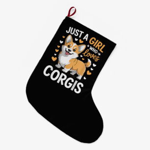 Nur ein Mädchen, das Corgis liebt Großer Weihnachtsstrumpf