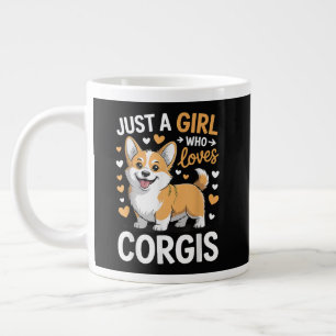 Nur ein Mädchen das Corgis liebt Jumbo-Tasse