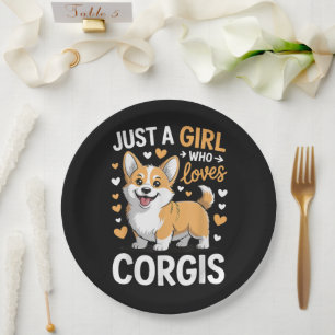 Nur ein Mädchen, das Corgis liebt Pappteller
