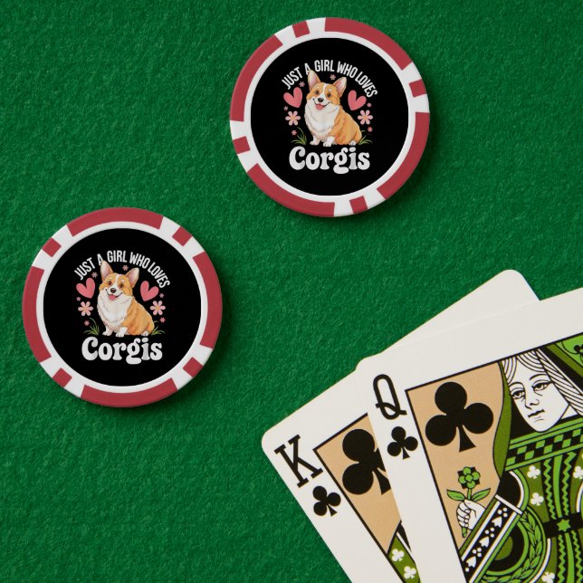 Nur ein Mädchen, das Corgis liebt Pokerchips (Pokertisch (doppelt))
