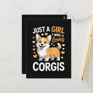 Nur ein Mädchen, das Corgis liebt Postkarte