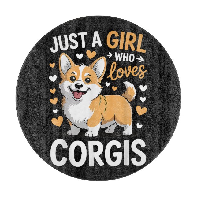 Nur ein Mädchen das Corgis liebt Schneidebrett (Vorderseite)
