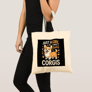 Nur ein Mädchen das Corgis liebt Tragetasche
