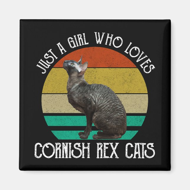 Nur ein Mädchen, das Cornish Rex Katzen liebt Magnet (Vorne)