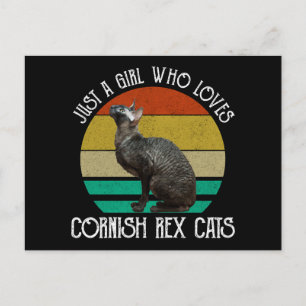 Nur ein Mädchen, das Cornish Rex Katzen liebt Postkarte