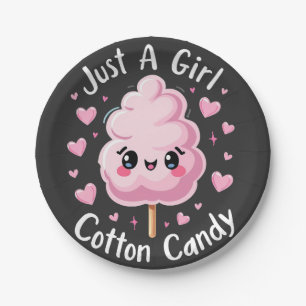 Nur ein Mädchen, das Cotton Candy Liebe Pappteller