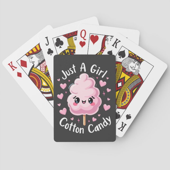Nur ein Mädchen, das Cotton Candy Liebe Spielkarten (Rückseite)